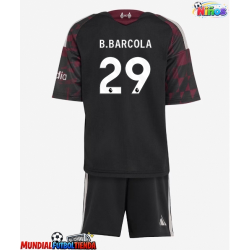 Camiseta Liverpool Bradley Barcola #29 Tercera Equipación Replica 2026-27 para niños mangas cortas (+ Pantalones cortos)
